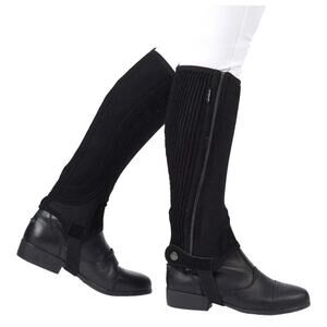 Dublin Easy Care Half Chaps Durable Synthetic Suede M Black Riding Gear